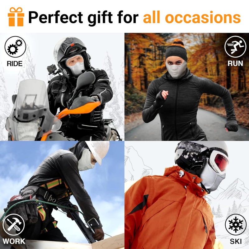 GearTOP Balaclava Ski Mask White - Super Roubaix Moisture-Wicking Winter Mask for Men and Women for Skiing, Snowboard, Motorcycle, Face Mask for Cold Weather Baklava Masks, PasamontaÃ±as para el Frio - Image 4
